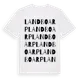 White t-shirt med Landboarp ordlek t-shirt