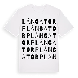 Långatorp ordlek t-shirt – ekologisk bomull t-shirt från Pinshirt