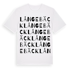 Långebäck ordlek t-shirt – ekologisk bomull t-shirt från Pinshirt