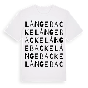 Långebacke ordlek t-shirt – ekologisk bomull t-shirt från Pinshirt