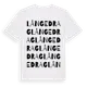 White t-shirt med Långedrag ordlek t-shirt