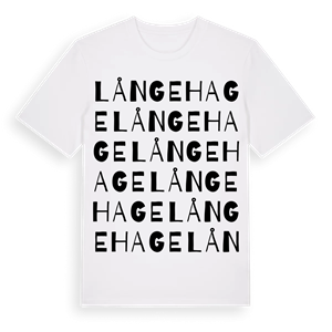 Långehage ordlek t-shirt – ekologisk bomull t-shirt från Pinshirt