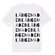White t-shirt med Långemaden ordlek t-shirt