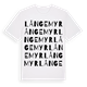 White t-shirt med Långemyr ordlek t-shirt