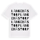 White t-shirt med Långenästorp ordlek t-shirt