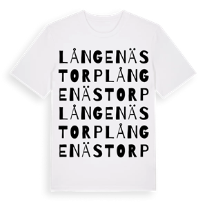 Långenästorp ordlek t-shirt – ekologisk bomull t-shirt från Pinshirt