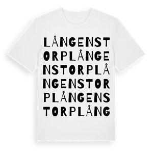 Långenstorp ordlek t-shirt – ekologisk bomull t-shirt från Pinshirt