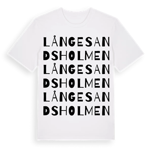 Långesandsholmen ordlek t-shirt – ekologisk bomull t-shirt från Pinshirt