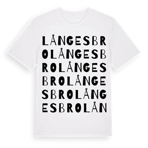 Långesbro ordlek t-shirt – ekologisk bomull t-shirt från Pinshirt