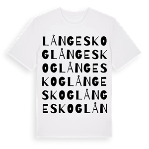 Långeskog ordlek t-shirt – ekologisk bomull t-shirt från Pinshirt