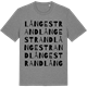 Mid Heather Gray t-shirt med Långestrand ordlek t-shirt