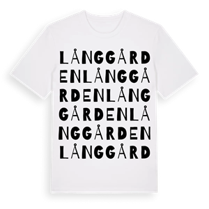 Långgården ordlek t-shirt – ekologisk bomull t-shirt från Pinshirt