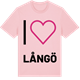 Pink Cotton t-shirt med Jag älskar Långö t-shirt stort tryck
