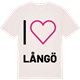 Vintage White t-shirt med Jag älskar Långö t-shirt stort tryck
