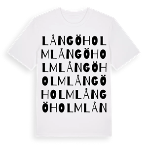 Långöholm ordlek t-shirt – ekologisk bomull t-shirt från Pinshirt