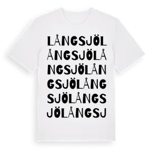 Långsjö ordlek t-shirt – ekologisk bomull t-shirt från Pinshirt