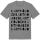 Mid Heather Gray t-shirt med Lanthöjden ordlek t-shirt