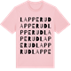 Pink Cotton t-shirt med Lapperud ordlek t-shirt
