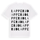 White t-shirt med Lapperud ordlek t-shirt