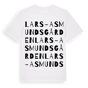 Lars-Asmundsgården ordlek t-shirt – ekologisk bomull t-shirt från Pinshirt