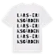 White t-shirt med Lars-Eriksgården ordlek t-shirt