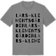 Mid Heather Gray t-shirt med Lars-Klementsgården ordlek t-shirt