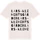 Vintage White t-shirt med Lars-Klementsgården ordlek t-shirt