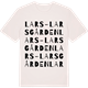 Vintage White t-shirt med Lars-Larsgården ordlek t-shirt