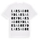 White t-shirt med Larsaboryd ordlek t-shirt