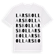 White t-shirt med Larsbol ordlek t-shirt
