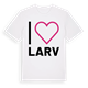 White t-shirt med Jag älskar Larv t-shirt stort tryck