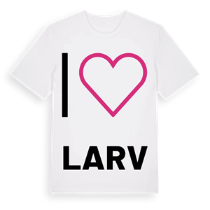 Jag älskar Larv t-shirt stort tryck – ekologisk bomull t-shirt från Pinshirt