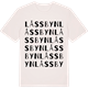 Vintage White t-shirt med Låssbyn ordlek t-shirt