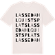 Vintage White t-shirt med Lasse Dahlquists Plats ordlek t-shirt