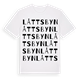 White t-shirt med Låttsbyn ordlek t-shirt