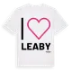 White t-shirt med Jag älskar Leaby t-shirt stort tryck