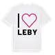 White t-shirt med Jag älskar Leby t-shirt stort tryck