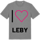 Mid Heather Gray t-shirt med Jag älskar Leby t-shirt stort tryck
