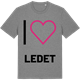 Mid Heather Gray t-shirt med Jag älskar Ledet t-shirt stort tryck