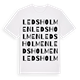 White t-shirt med Ledsholmen ordlek t-shirt