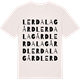 Vintage White t-shirt med Lerdala gård ordlek t-shirt