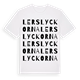 White t-shirt med Lerslyckorna ordlek t-shirt