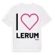 White t-shirt med Jag älskar Lerum t-shirt stort tryck