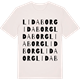Vintage White t-shirt med Lidaborg ordlek t-shirt