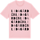Pink Cotton t-shirt med Lidagården ordlek t-shirt