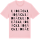 Pink Cotton t-shirt med Lidbäck ordlek t-shirt