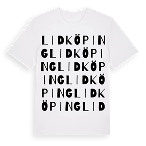 Lidköping ordlek t-shirt – ekologisk bomull t-shirt från Pinshirt