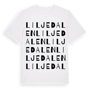 Liljedalen ordlek t-shirt – ekologisk bomull t-shirt från Pinshirt
