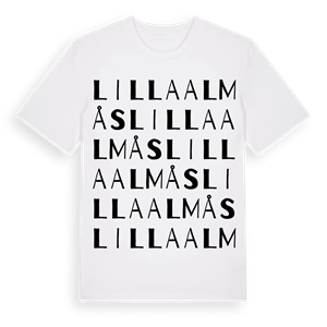 Lilla Almås ordlek t-shirt – ekologisk bomull t-shirt från Pinshirt