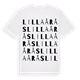 White t-shirt med Lilla Årås ordlek t-shirt